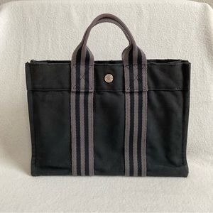 Hermes Fourre Trout Herline PM Canvas Tote